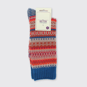 Hector Men's Fairisle Sock Red/Blue