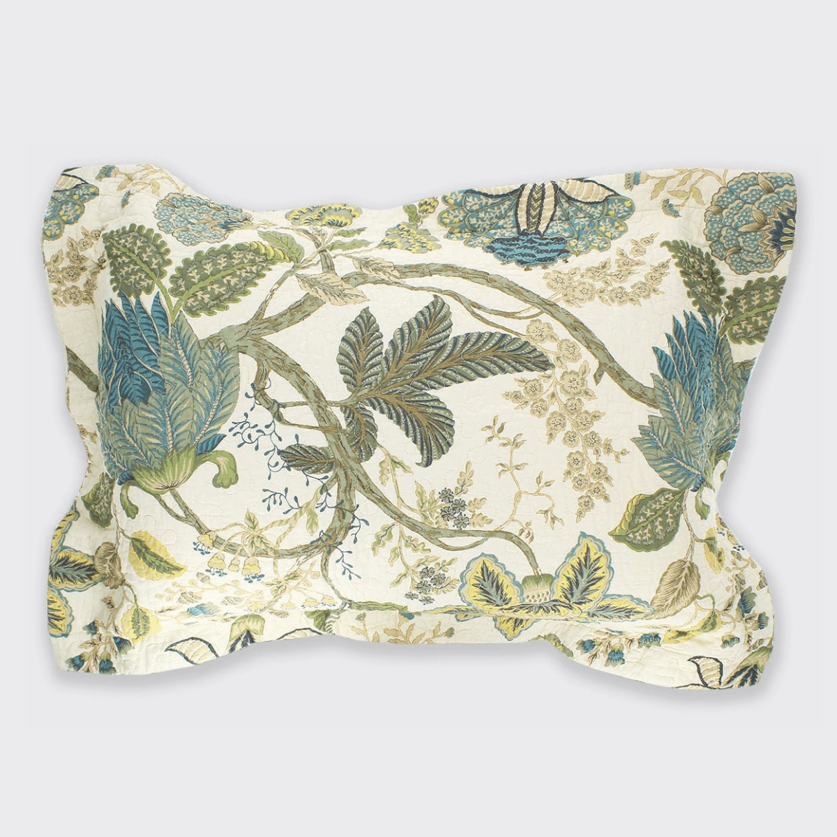 Constance Patchwork Blue/Green Standard Pillowsham - Forever England