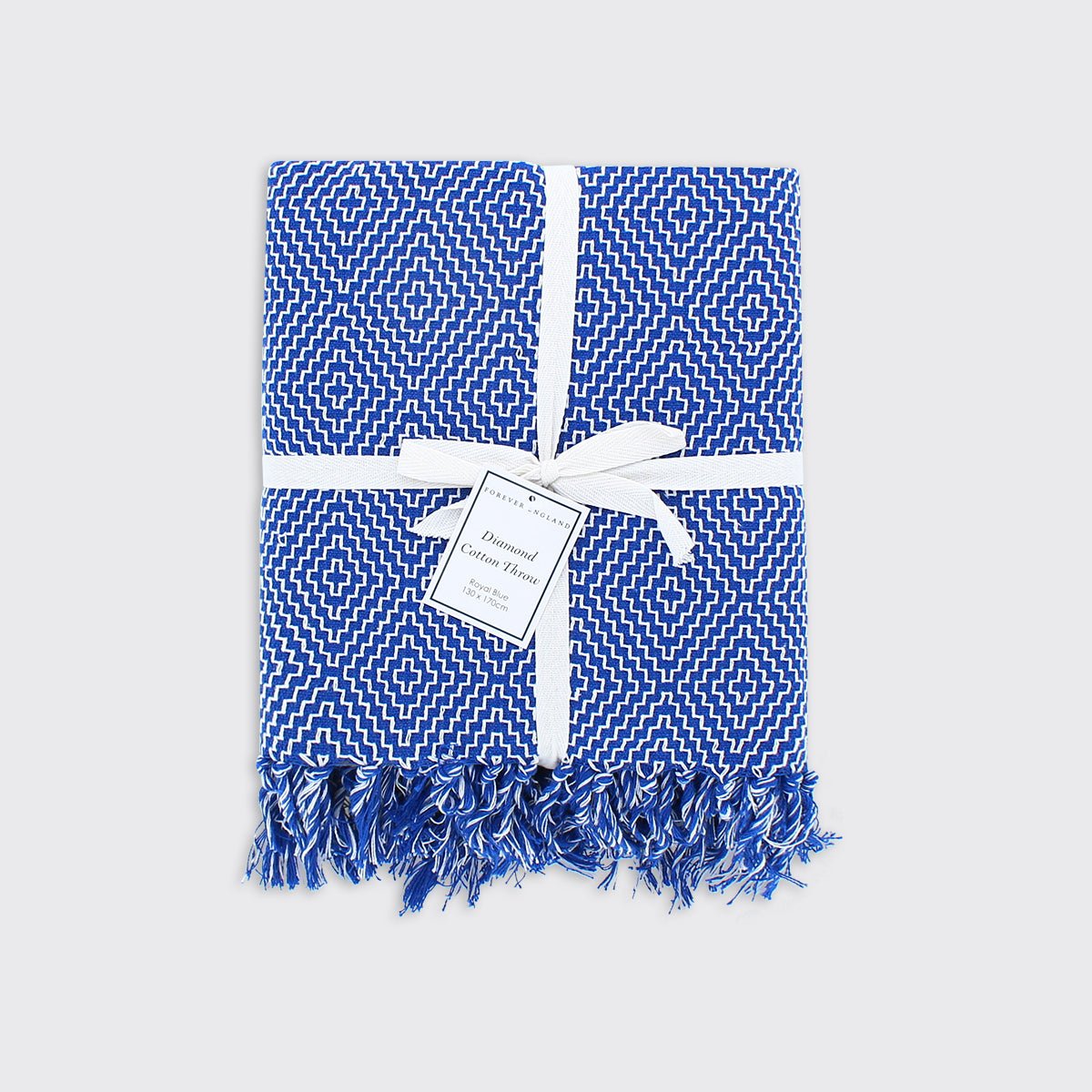 Diamond Cotton Throw - Royal Blue - Forever England