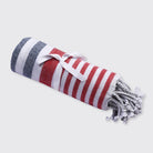 Hammam Striped Towel - Red / Navy - Forever England