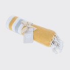 Hammam Striped Towel / Throw - Ochre/Grey - Forever England