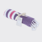 Hammam Striped Towel / Throw - Purple/Raspberry - Forever England