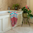Hammam Striped Towel /Throw - Red/Green - Forever England