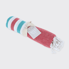 Hammam Striped Towel /Throw - Red/Green - Forever England