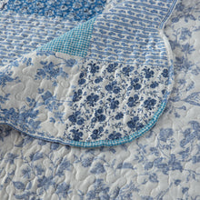 Load image into Gallery viewer, Margot Blue Patchwork Bedspread