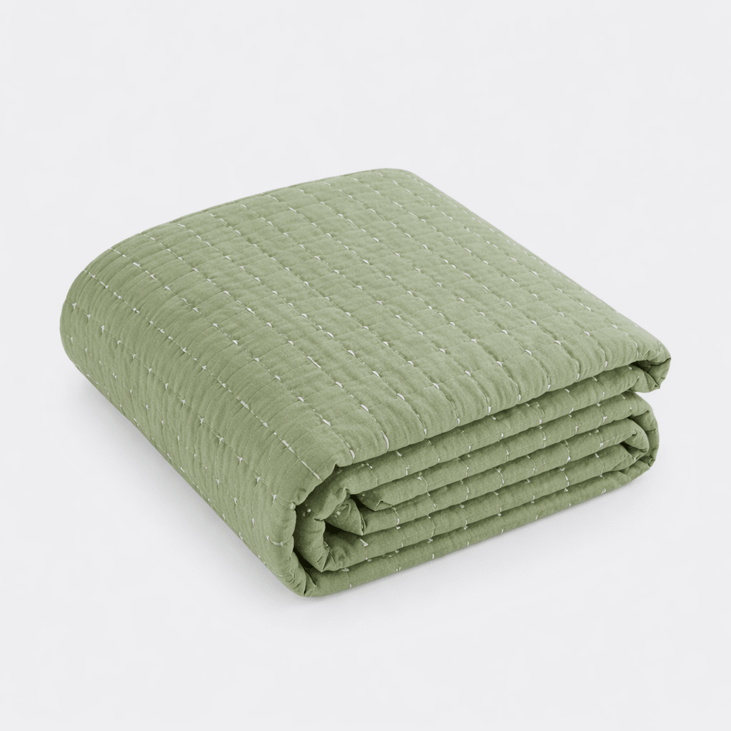 Melbury Olive Green Bedspread - Forever England