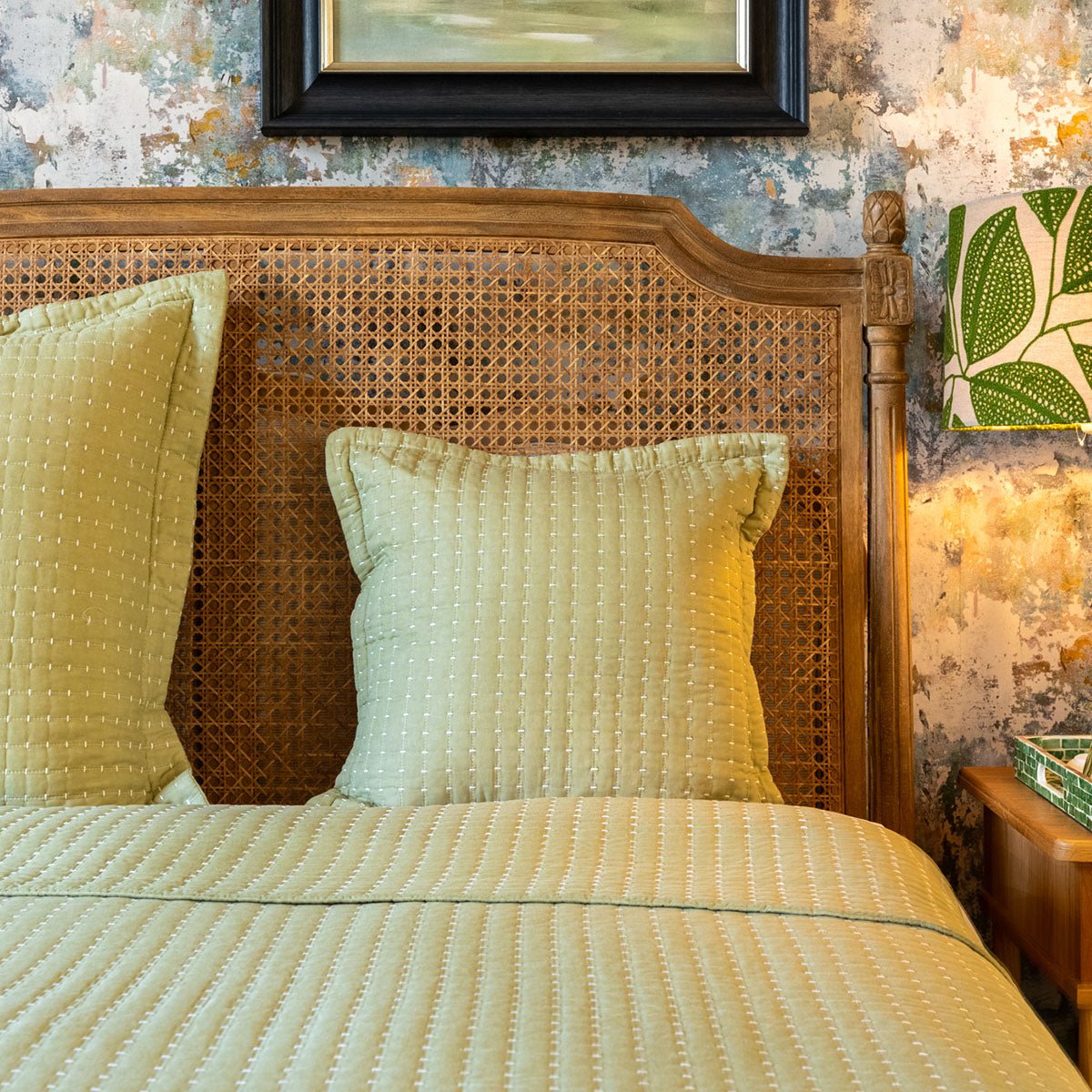 Melbury Olive Green Bedspread - Forever England