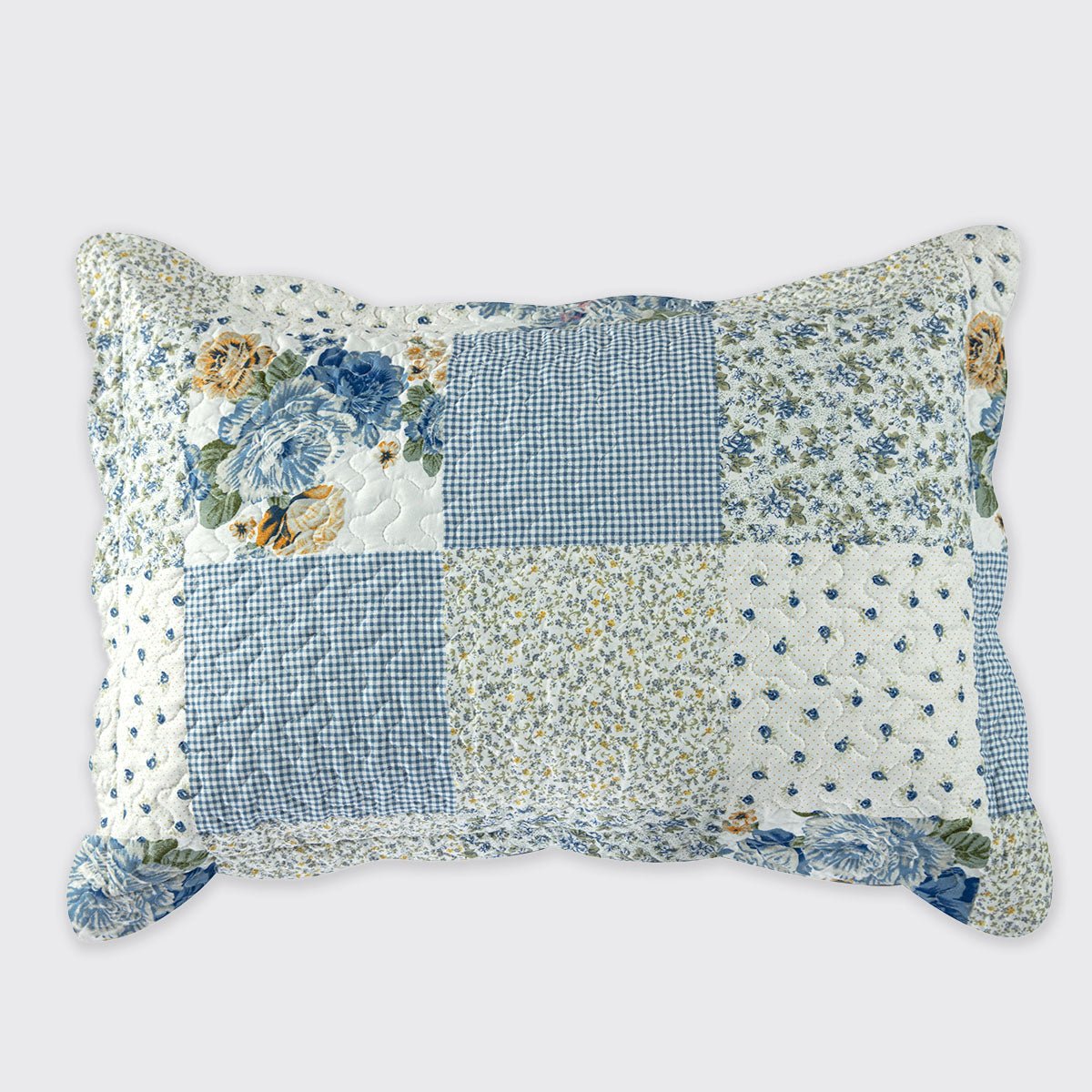Melissa Blue Patchwork Standard Pillowsham - Forever England