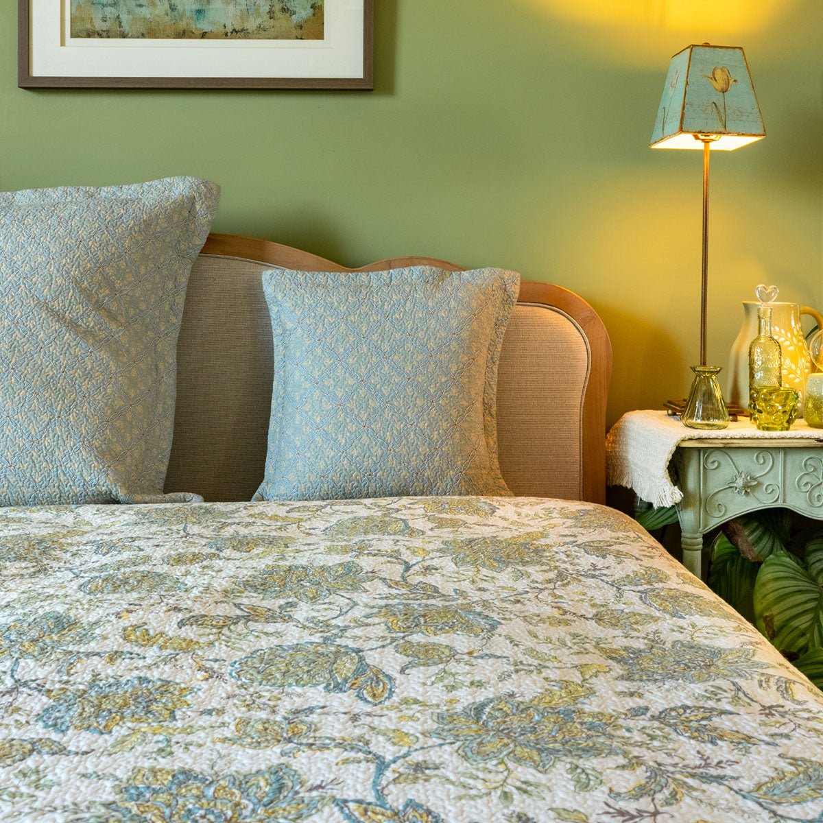 Sara Blue/Yellow Bedspread - Forever England