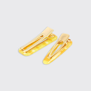 Serenity Set of 2 Hairclips- Yellow - Forever England