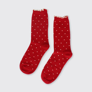 Small Spot Sock Red