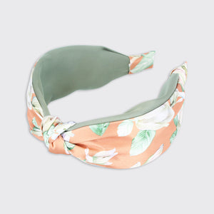 Sophia Wide Headband- Peach/Green