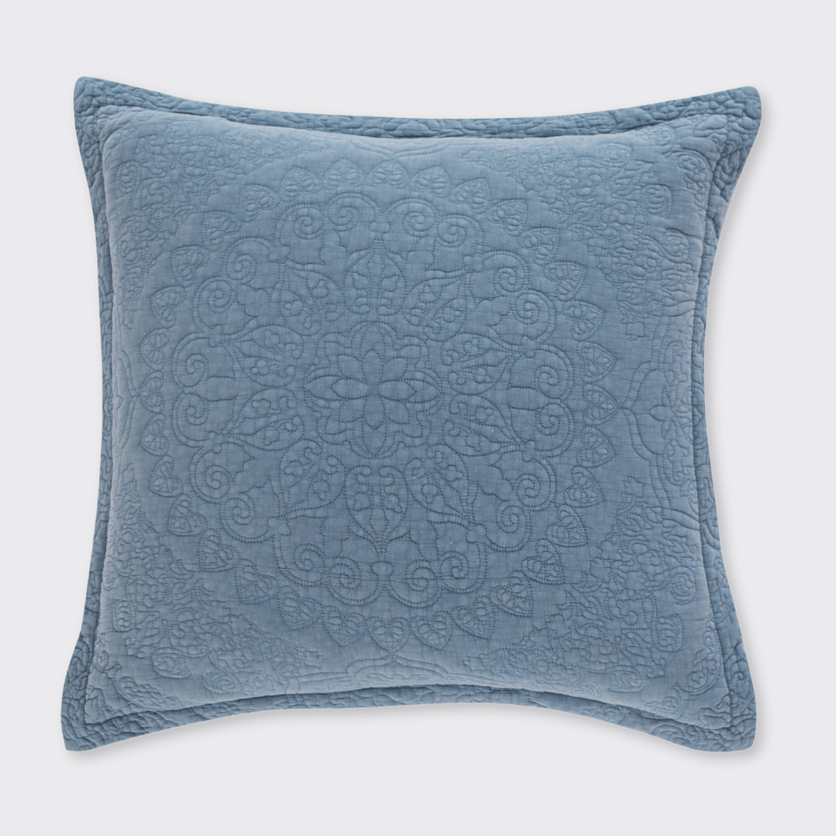 Stonewash Cotton Cornflower Blue Continental Pillowsham - Forever England