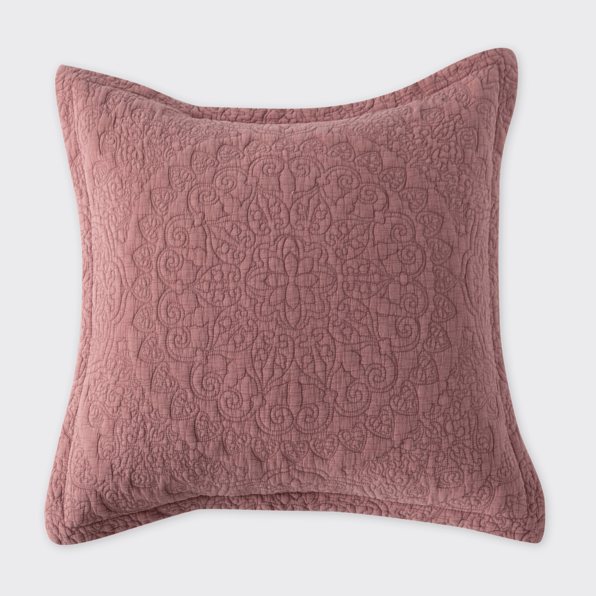 Stonewash Cotton Dark Pink Continental Pillowsham - Forever England