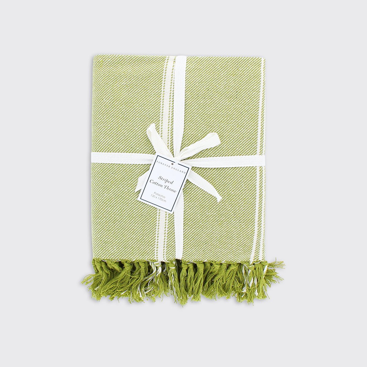Striped Cotton Throw - Pistachio - Forever England