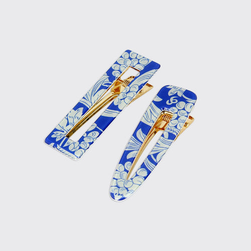 Wild Berry Set of 2 Hairclips- Blue - Forever England