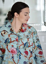 Load image into Gallery viewer, Blue Exotic Flower Print Ladies Pyjamas - Forever England