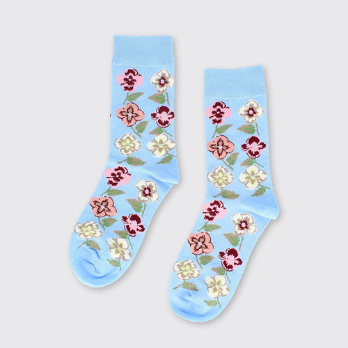 Blue Pansy Sock - Forever England