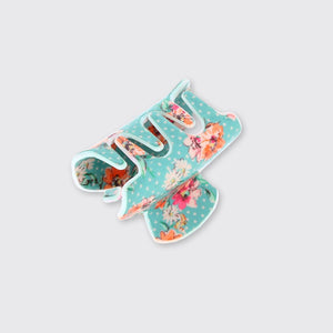 Dotty Floral Small Claw Clip- Turquoise - Forever England