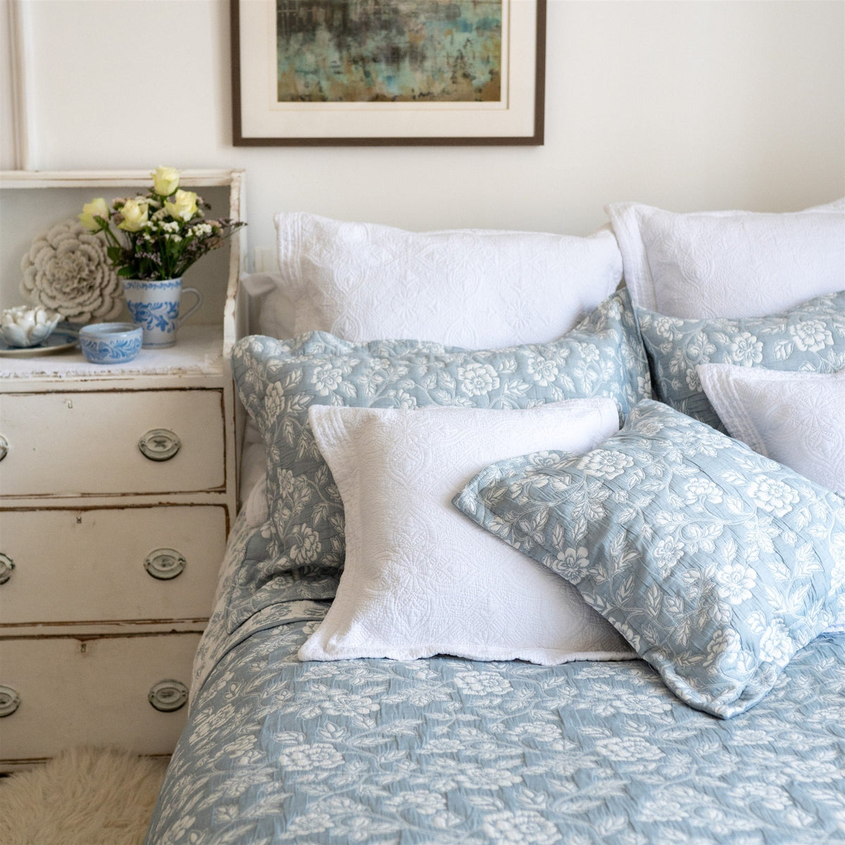 Eleanor Powder Blue Continental Pillowsham Forever England