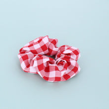 Load image into Gallery viewer, Gingham Scrunchie- Red - Forever England