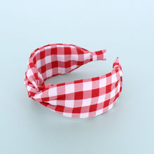 Load image into Gallery viewer, Gingham Wide Headband- Red - Forever England