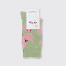 Load image into Gallery viewer, Hibiscus Sock Pink/Green - Forever England