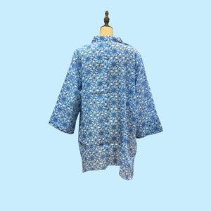 Lydia Button Shirt- Sky Blue- S (Small) - Forever England