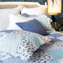 Load image into Gallery viewer, Margot Blue Patchwork Standard Pillowsham - Forever England