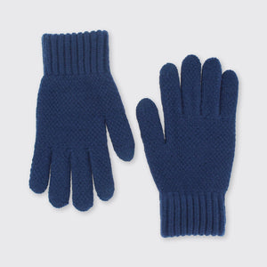 Mens Knitted Gloves- Blue - Forever England
