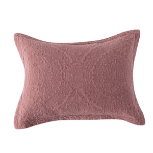 Stonewash Cotton Dark Pink Continental Pillowsham - Forever England