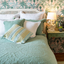 Load image into Gallery viewer, Stonewash Cotton Sage Green Bedspread - Forever England