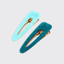 Load image into Gallery viewer, Aura Set of 2 Hairclips- Aqua - Forever England