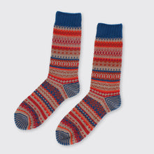 Load image into Gallery viewer, Hector Men&#39;s Fairisle Sock Red/Blue