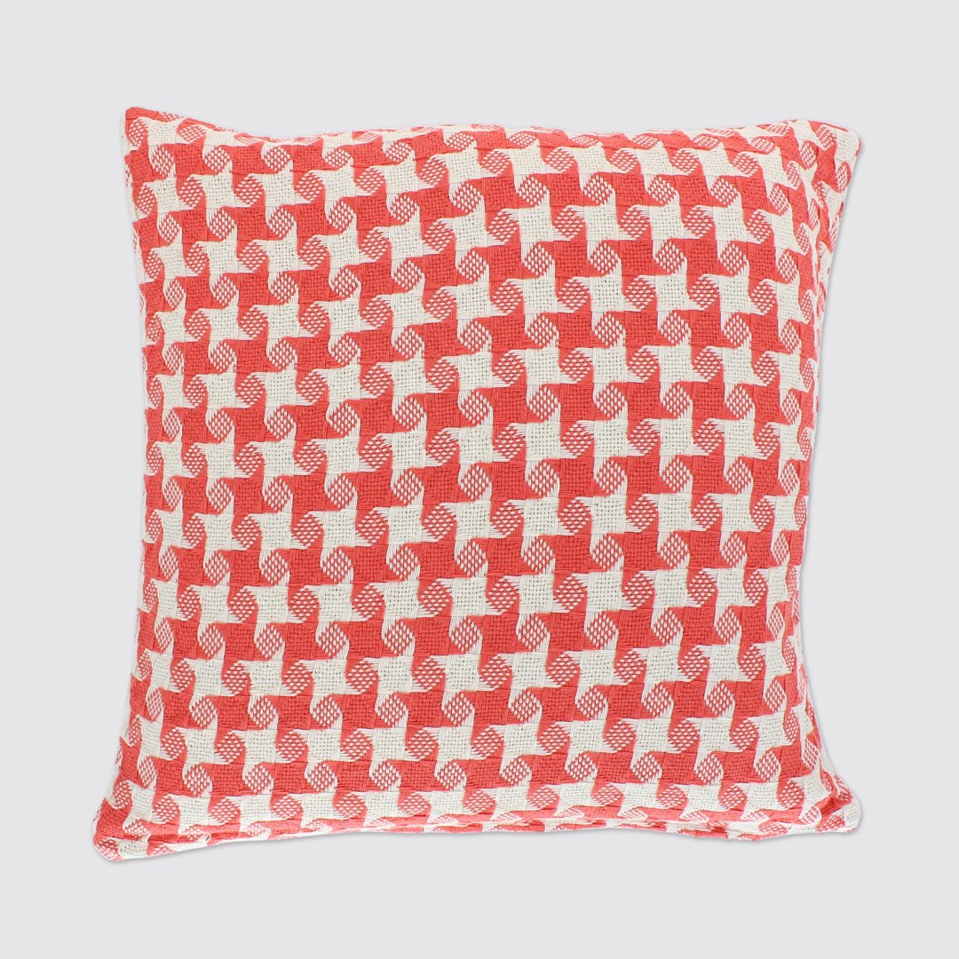 Chequered Cushion Complete Coral - Forever England