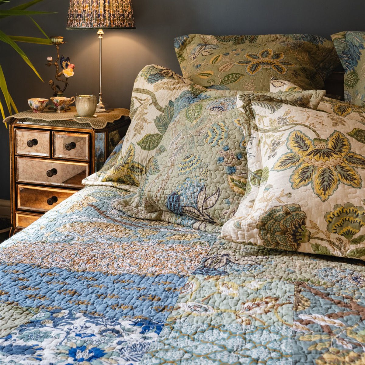 Constance Patchwork Bedspread Blue - Forever England