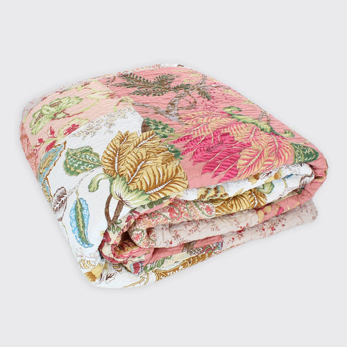 Constance Patchwork Bedspread Pink Continental Pillowsham - Forever England