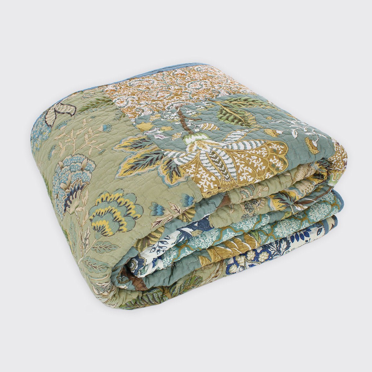 Constance Patchwork Blue Continental Pillowsham - Forever England