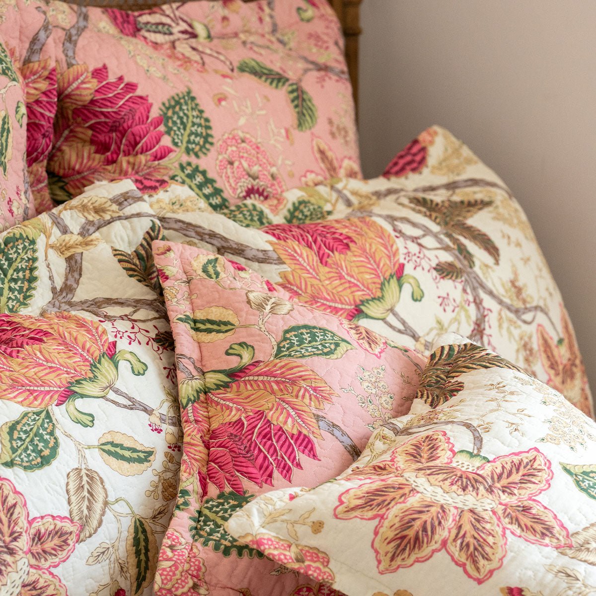 Constance Patchwork Soft Pink Cushion Complete - Forever England