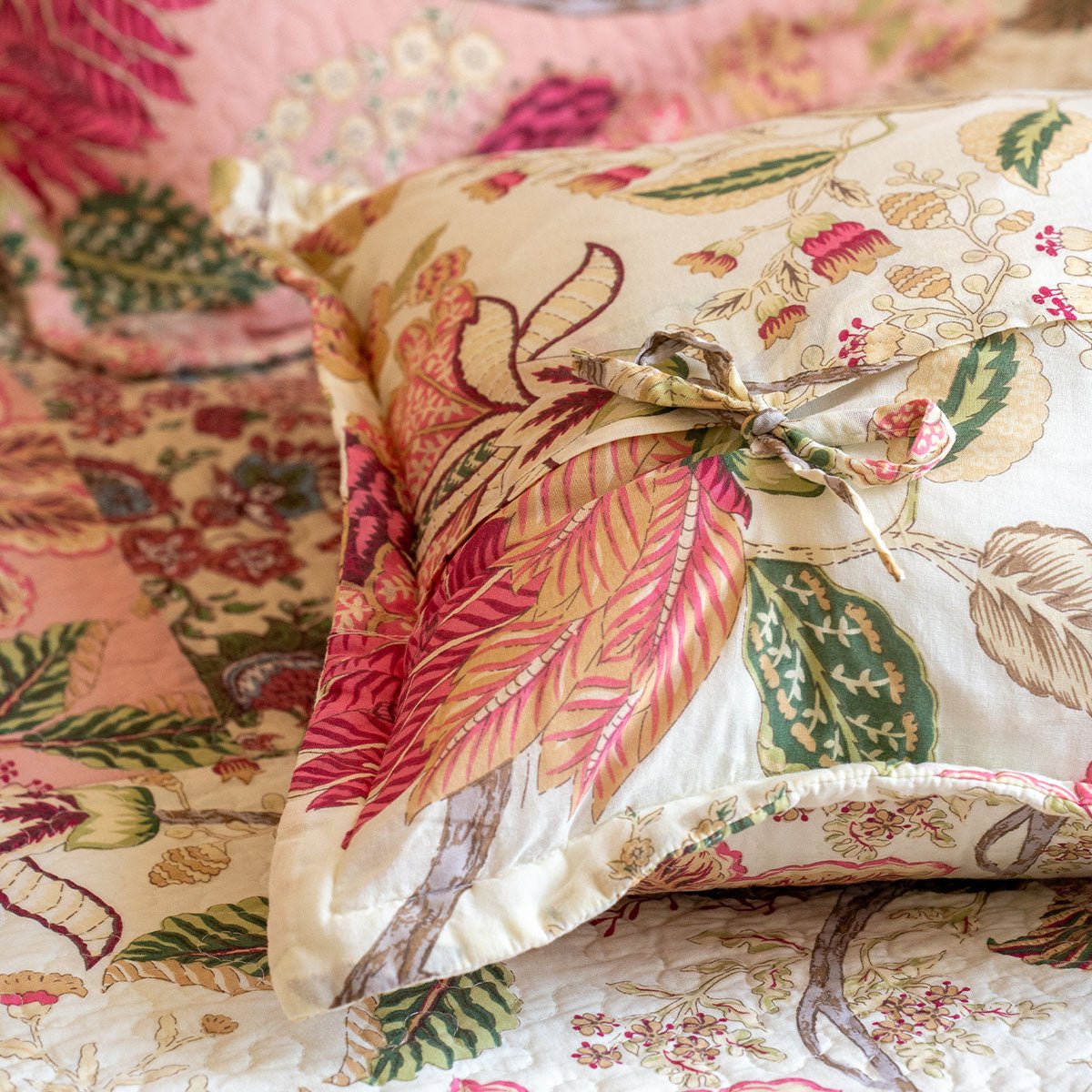 Constance Soft Pink Patchwork Bedspread - Forever England