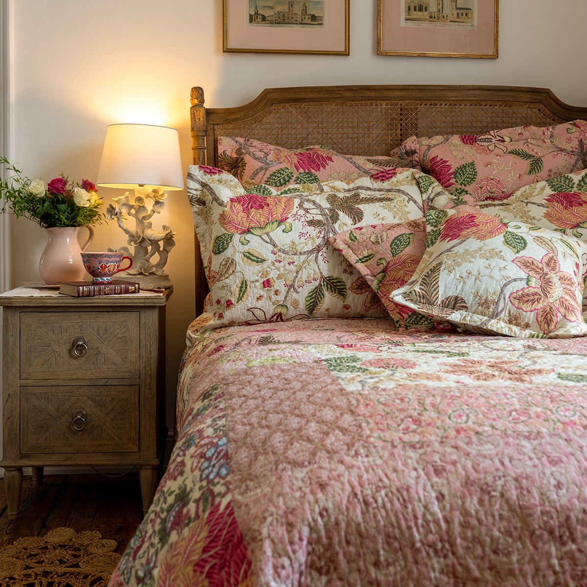 Constance Soft Pink Patchwork Bedspread PRE - ORDER - Forever England