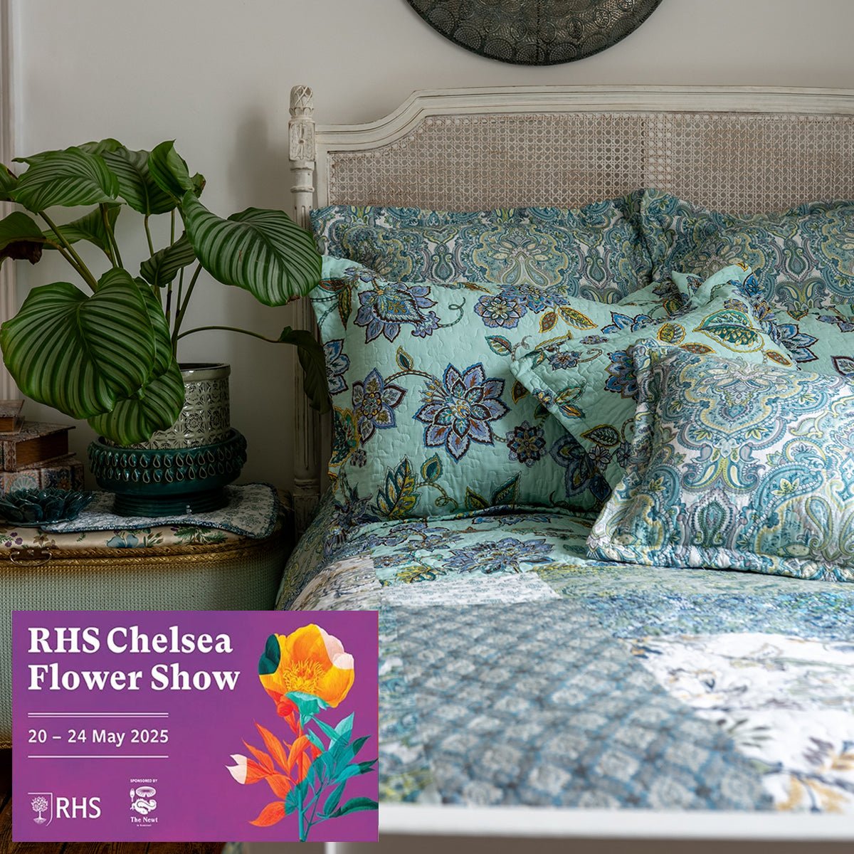 Cordelia Duck Egg Patchwork Bedspread PRE - ORDER - Forever England