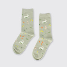 Load image into Gallery viewer, Country Rabbit Socks Green