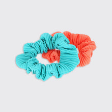 Load image into Gallery viewer, Crinkle Set of 2 Scrunchies- Green/Orange - Forever England