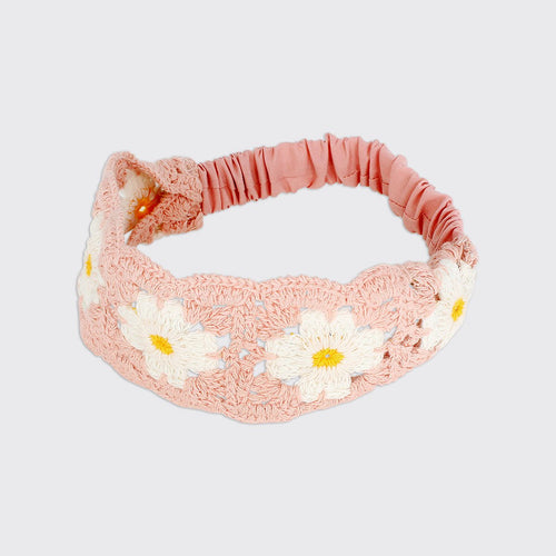 Crocheted Headband- Pink - Forever England