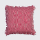 Diamond Cushion Cover with Fringe - Dark Pink - Forever England