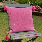 Diamond Cushion with Tassels - Dark Pink - Forever England