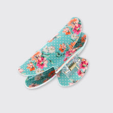 Load image into Gallery viewer, Dotty Floral Medium Claw Clip- Turquoise
