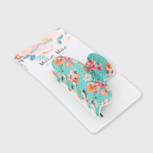 Load image into Gallery viewer, Dotty Floral Medium Claw Clip- Turquoise