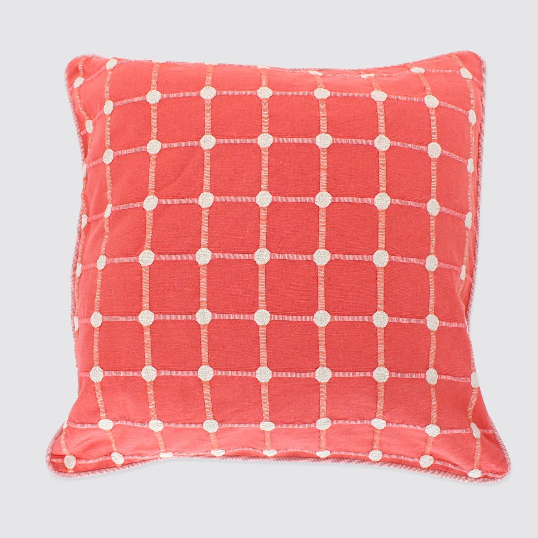 Embroidered Cushion Complete Coral - Forever England